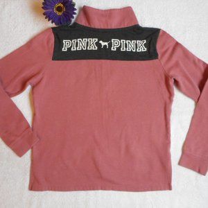 VS PINK Sweatshirt Quarter Zip Graphic Size Small